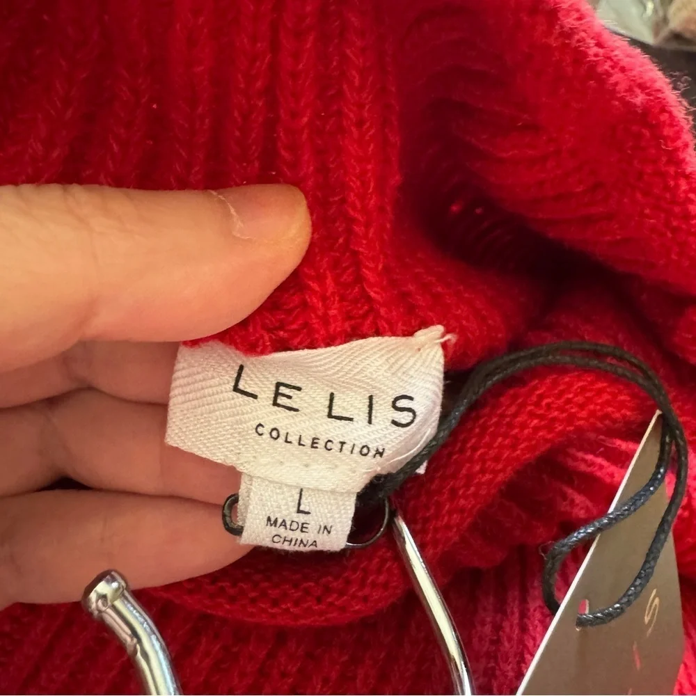 NWT LELIS Red Women's Chunky Knit Sweater Vest Size L